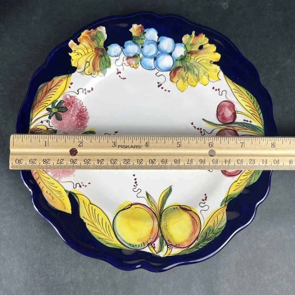 Italian Hand Painted Ravello Pottery Cup Saucer Plate Set Da‎ Lena Fruit Design